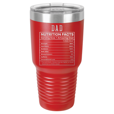 Dad Nutrition Facts 30oz Ringneck Tumbler